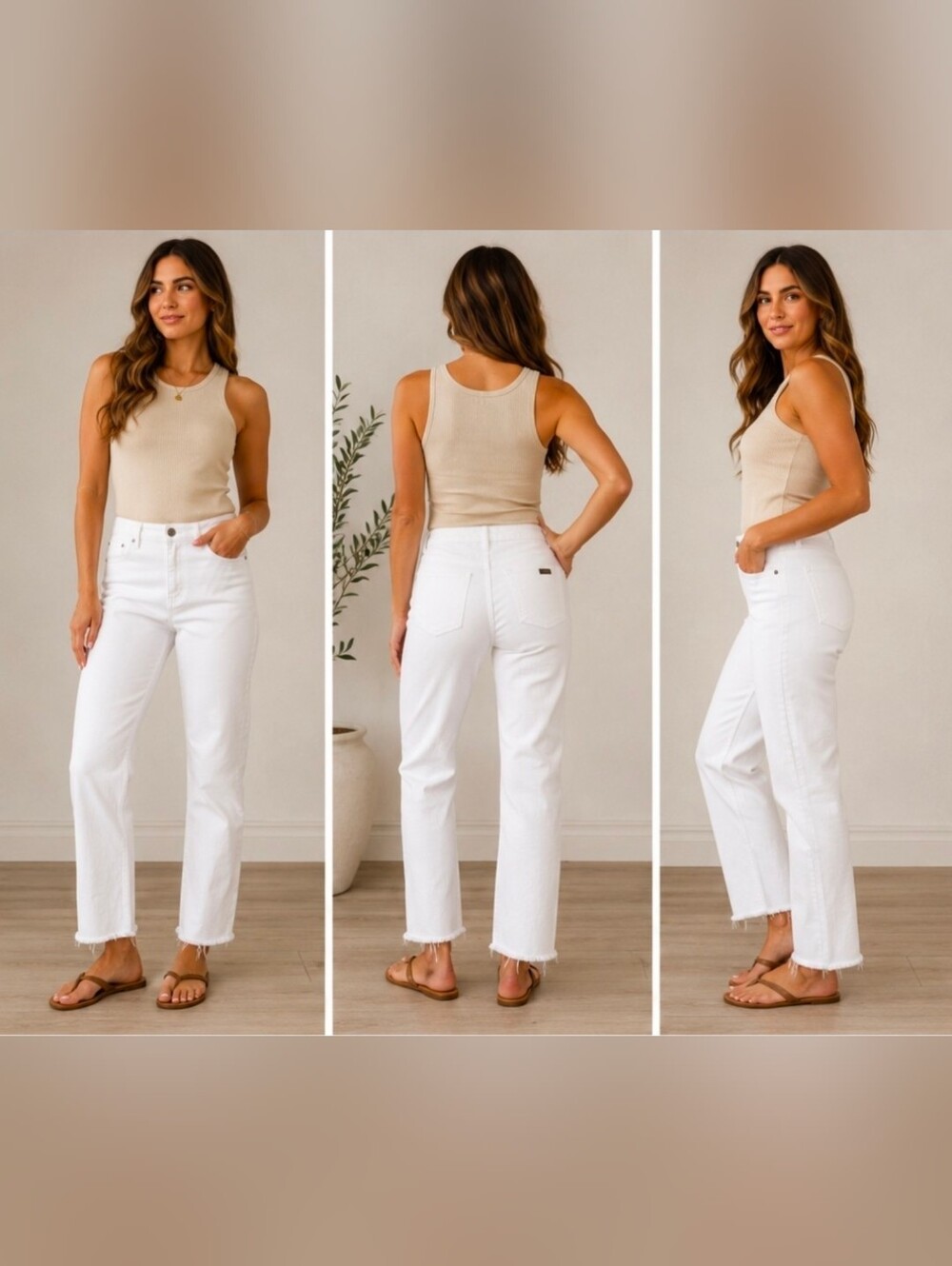 Carve Designs White Organic Cotton Straight Leg Raw Hem Jeans Size 4